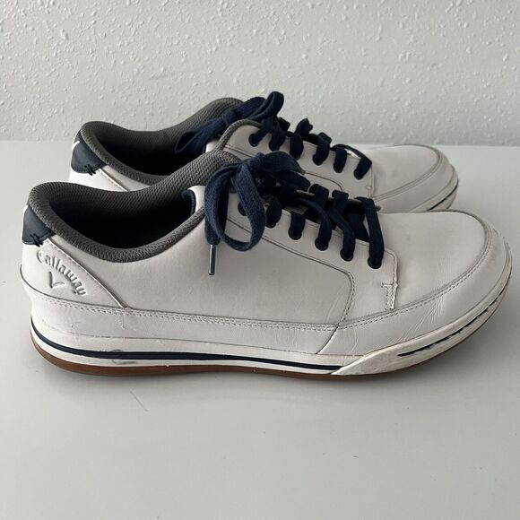 Callaway Size 9 White/Navy‎ Leather Spikeless Golf Shoes M336-01 - Picture 4 of 10